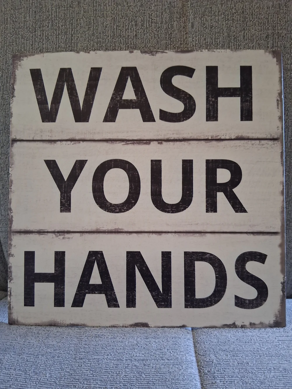Large WASH YOUR HANDS Rustic Metal Wall Sign - NEW 11x11